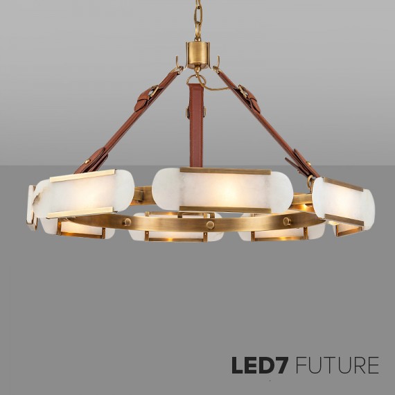 Loft Industry Modern - Marble Oval Disk Chandelier